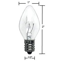 Creative Hobbies (25 Pack Night Light Bulbs, C7, Clear, Steady Burning, 4 Watt, Candelabra Base E12 (Chandelier Size Base)