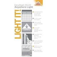 Light It! By Fulcrum, 30017-308 20-Led Anywhere Light, White, Single Pack