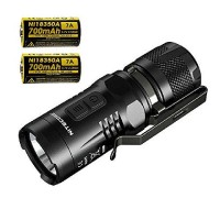 Nitecore Cree Xml2 900 Lm Led Flashlight Secondary Red With 18350 Battery, Black, Left/Right