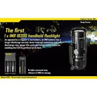 Nitecore Cree Xml2 900 Lm Led Flashlight Secondary Red With 18350 Battery, Black, Left/Right