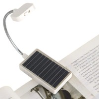 Glovion Solar Clip On Book Light Led Reading Light Usb Rechargeable And Solar Powered,2 Brightness Settings Flexible Neck& Clip-On-White