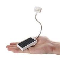 Glovion Solar Clip On Book Light Led Reading Light Usb Rechargeable And Solar Powered,2 Brightness Settings Flexible Neck& Clip-On-White