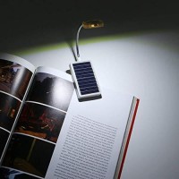 Glovion Solar Clip On Book Light Led Reading Light Usb Rechargeable And Solar Powered,2 Brightness Settings Flexible Neck& Clip-On-White