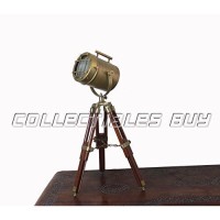 Collectiblesbuy Antique Searchlight Wood Tripod Lamps Led Spotlights Desktop Antique Tripod Style Vintage Marine Electric