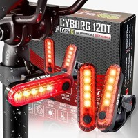 Stocking Stuffers For Men Usb Rechargeable Bike Tail Light 2 Pack Cyborg 120T Bright Red Led Bicycle Rear Light Cool Gadgets