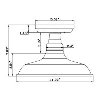 Design House 519884 Kimball 1 Light Semi Flush Mount Ceiling Light, Bronze