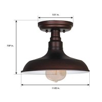 Design House 519884 Kimball 1 Light Semi Flush Mount Ceiling Light, Bronze