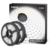 Le 12V Led Strip Light, Flexible, Smd 2835, 300 Leds, 164Ft Tape Light For Home, Kitchen, Party, Christmas And More, Non-Waterproof, Daylight White, Pack Of 2(Not Include Power Adapter)