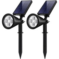 Innogear Solar Lights For Outside, Solar Lights Outdoor Waterproof Solar Garden Yard Spot Lights Spotlight Pathway Landscape Lighting Wall Light Auto On/Off, Pack Of 2 (White)