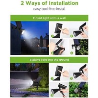 Innogear Solar Lights For Outside, Solar Lights Outdoor Waterproof Solar Garden Yard Spot Lights Spotlight Pathway Landscape Lighting Wall Light Auto On/Off, Pack Of 2 (White)