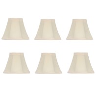 Upgradelights 5 Inch Set Of 6 Chandelier Shades In Eggshell Pure Silk 25X5X425