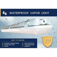 Orilis 2 Ft 36W Commercial Indoor/Outdoor Integrated Vapor Tight Water Resistant Anti-Fogging Led Fixture - 6500K - 3,600 Lumens