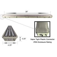 Orilis 2 Ft 36W Commercial Indoor/Outdoor Integrated Vapor Tight Water Resistant Anti-Fogging Led Fixture - 6500K - 3,600 Lumens