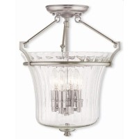 Livex Lighting 5092591 Americana Four Light Ceiling Mount From Cortland Collection In Pwt Nckl Bs Slvr Finish Brushed Nic