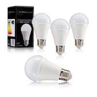 Auraglow 9W Led E27 Screw Light Bulb, Daylight Cool White, 806 Lumen, 60W Equivalent - Four Pack