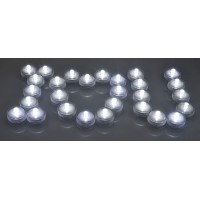 Samyo Set Of 36 Waterproof Wedding Submersible Battery Led Tea Lights Underwater Sub Lights- Wedding Centerpieces Party Decorate (White)