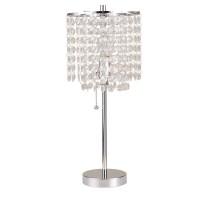 Ore International 8315C Deco Glam Table Lamp, 2025, Metal, Silver