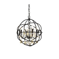 Shades of the past and present merge with new age design to create the geneva The old world feel of a classic crystal chandelier suspended in the modern take on the gyroscope Many finishes and shades of crystal make this a custom classicFeaturesType Penda