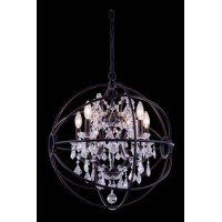 Shades of the past and present merge with new age design to create the geneva The old world feel of a classic crystal chandelier suspended in the modern take on the gyroscope Many finishes and shades of crystal make this a custom classicFeaturesType Penda