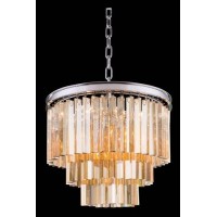 crystal bars in clear or rich and vibrant hues of gold or silver exploding with prisms layered in circular or rectangular shapes The Sydney will satisfy your desire to hold the past and embrace the future at the same timeFeaturesType Pendant lampStyle Tra