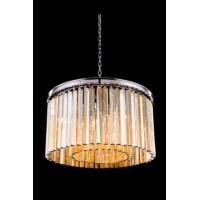 crystal bars in clear or rich and vibrant hues of gold or silver exploding with prisms layered in circular or rectangular shapes The Sydney will satisfy your desire to hold the past and embrace the future at the same timeFeaturesType Pendant lampStyle Tra