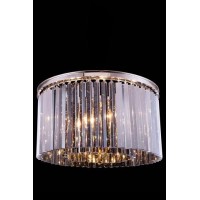 crystal bars in clear or rich and vibrant hues of gold or silver exploding with prisms layered in circular or rectangular shapes The Sydney will satisfy your desire to hold the past and embrace the future at the same timeFeaturesType Flush MountStyle Tran