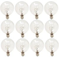 Ge Decorative Globe Bulb 40 W 320 Lumens G16-1/2 Candelabra 3 In. Clear Card 2 Count, Pack Of 6 (Total 12)