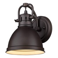 Golden Lighting 3602-Ba1 Rbz Duncan Bath Fixture, 1 Light, Rubbed Bronze