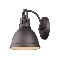 Golden Lighting 3602-Ba1 Rbz Duncan Bath Fixture, 1 Light, Rubbed Bronze