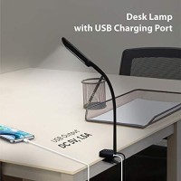 Trond Led Desk Lamp With Clamp, 1000Lm Bright 25 Lighting Modes Dimmable With Usb Charging Port, Gooseneck Eye-Caring Reading Light, Auto Timer, Touch Clip On Light For Bed Bedside Dorm Room Painting