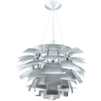 DETAILS Cast a warm glow in your entryway or living room with this lovely chandelier showcases brushed aluminum petals and a light source hidden at center Product Chandelier Material Natural Aluminum Leaf Chrome Arc Color Silver Features For home or comme