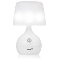 Ivation 12-Led Battery Operated Motion Sensing Table Lamp - Dual Color Range - Available Settings Include Manual & Automatic Motion & Light Sensing, White