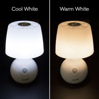 Ivation 12-Led Battery Operated Motion Sensing Table Lamp - Dual Color Range - Available Settings Include Manual & Automatic Motion & Light Sensing, White