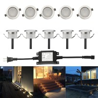 Fvtled Low Voltage Led Deck Light Waterproof Outdoor Garden Yard Decor Lamps Recessed Wood Decking Stair Landscape Pathway Led Step Lighting (10Pcs, Warm White)