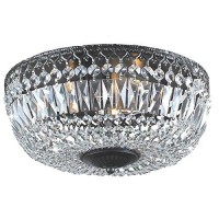 Jojospring Emilia 12-Inch Antique Black Crystal Flush Mount Chandelier