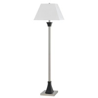 100W Metal Floor Lamp In Brushed Steel