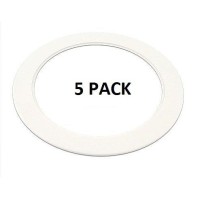 5 Pack-White Light Trim Ring Recessed Can 6