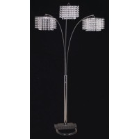 Square Furniture 3 Light Crystal Arch Floor Lamp