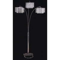 Square Furniture 3 Light Crystal Arch Floor Lamp