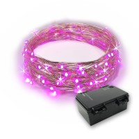 Rtgs 60 Leds String Lights Battery Operated On 20 Feet Long Silver Color Wire, Indoor And Outdoor With Waterproof Battery Box And Timer (Pink)