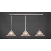 3 Light Linear Pendalier With Hang Straight Swivels Shown In Brushed Nickel Finish With 14 Italian Marble Glass