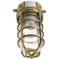 Woods L1706Ab Vandal Resistant 150W Incandescent Security Light, Ceiling Mount, Antique Brass