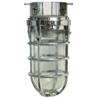 Woods L1706Ch Vandal Resistant 150W Incandescent Security Light; Ceiling Mount; Chrome