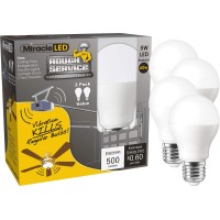 Miracleled 604880 Rough Service Low Profile Led Garage Door Bulb Replacing Up To 50W (4-Pack), Cool White