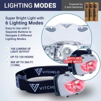 Whether you plan to head into the wilderness or hike the Appalachian Trail the VITcHELO V800 Headlamp Flashlight with Red LED will give you the most of what you need a bright beam and reliable outdoor gear and the least of what you donrsquot especially hi