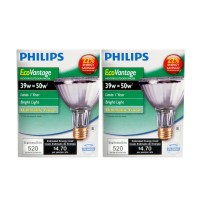 Philips 419747 Ecovantage Par30 Long Neck 39 Watt (50 Watt Equivalent) 25 Degree Halogen Flood Light Bulb (2 Pack)