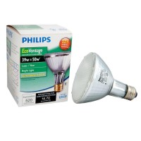 Philips 419747 Ecovantage Par30 Long Neck 39 Watt (50 Watt Equivalent) 25 Degree Halogen Flood Light Bulb (2 Pack)