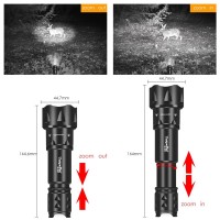 Uniquefire Vcsel 940Nm Ir Illuminator Flashlight Lights For Night Vision,Zoomable Fresnel Lens Infrared Led Torch Light Rechargeable With Remote Pressure Switch & Bracket Max Illuminate 1000Meters