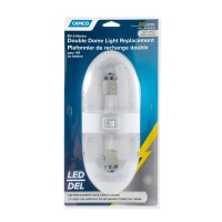 LED Double Dome Light 12VDC 320 LumensThe LED Double Dome Light Replacement Kit is 320 lumens total or 160 lumens per bulb The 12Volt Light Kit comes with 1 Double Dome Light Housing 2 Dome Covers 2 Light Bulbs Great for replacing the dome light in your m