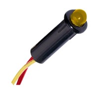 Paneltronics LED Indicator Lights 14 14 VDC Amber Ideal for use as High Visibility Status or Alarm Indicators Large T1 34 size LEDs Nylon housing is classified UL Press to fit into 025 diameter Pigtails are tin plated 22 copper 7 in length stripped ABYC E